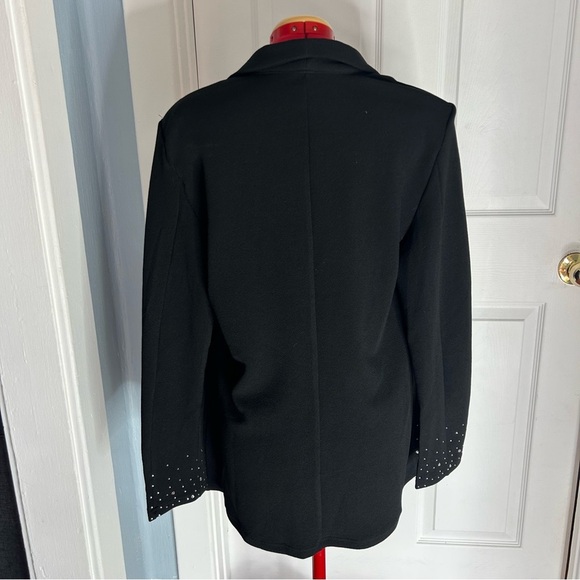 💎Shien Black Women's Jacket with Rhinestone Hem and cuffs - Picture 4 of 7